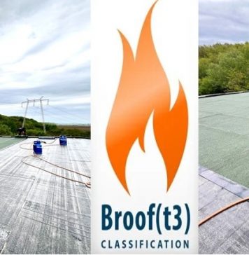 BROOF (t3) asigura rezistența la foc exterior și limiteaza propagarea incendiului la nivelul învelitorii.